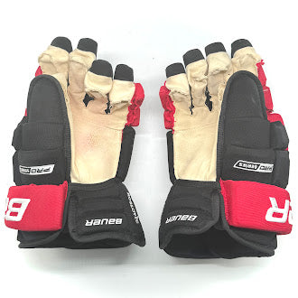 Bauer Pro Series - Gant NHL Pro Stock d'occasion - Jack Roslovic (noir/rouge)